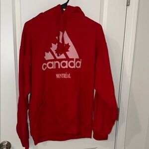 Canada Montréal Red Hoodie with Maple Logo